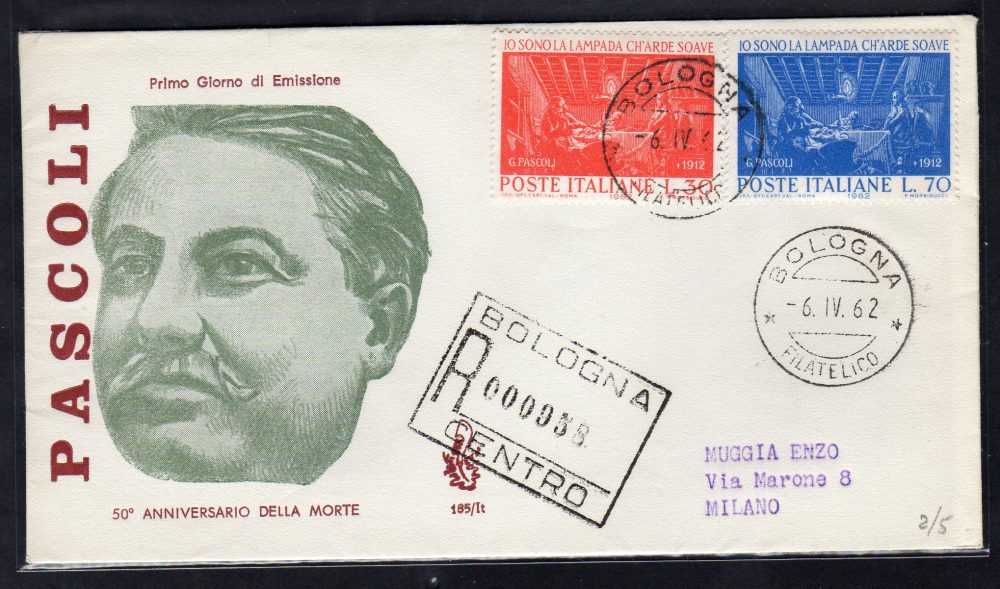 Italia FDC Venetia 1961 Romagnosi striscia di tre viaggiata per l'Italia