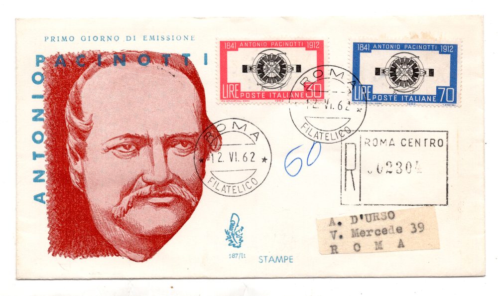 Italia FDC Venetia 1961 Romagnosi striscia di tre viaggiata per l'Italia