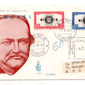 Italia FDC Venetia 1961 Romagnosi striscia di tre viaggiata per l'Italia