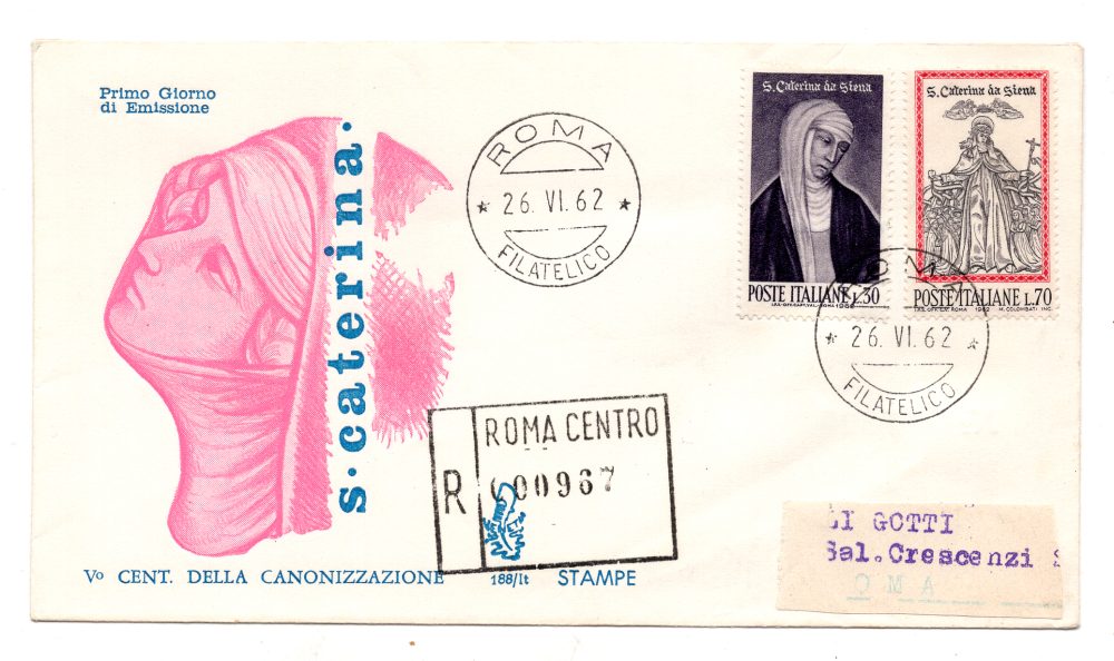 Italia FDC Venetia 1961 Romagnosi striscia di tre viaggiata per l'Italia