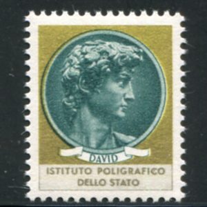 Testa David Michelangelo Prova in verde + oro dentellatura a pettine