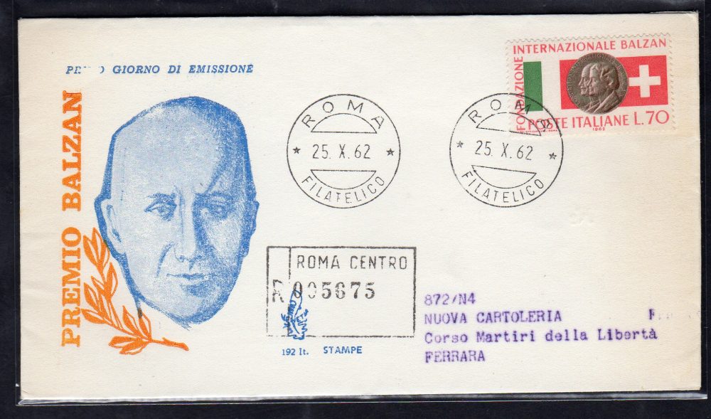 Italia FDC Venetia 1961 Romagnosi striscia di tre viaggiata per l'Italia