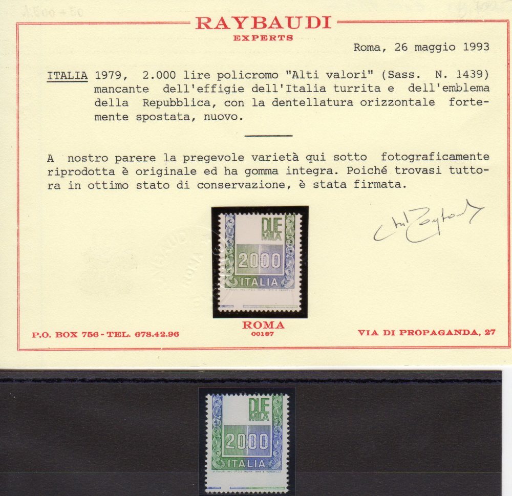 Arte '76 Lire 150 Marinetti doppia varietà