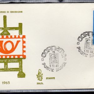 Italia FDC Venetia 1963 Mascagni striscia di tre viaggiata Racc. per l'Italia