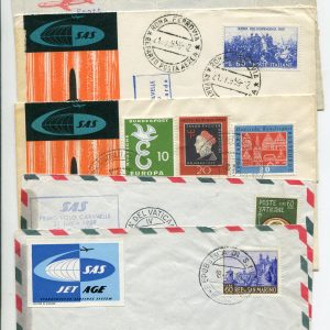 TWA Volo Transpolare del 4.10.57 - Aerogramma da Roma a Los Angeles