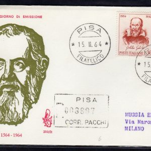 Italia FDC Venetia 1964 Galileo Galilei  viaggiata Racc. per l'Italia