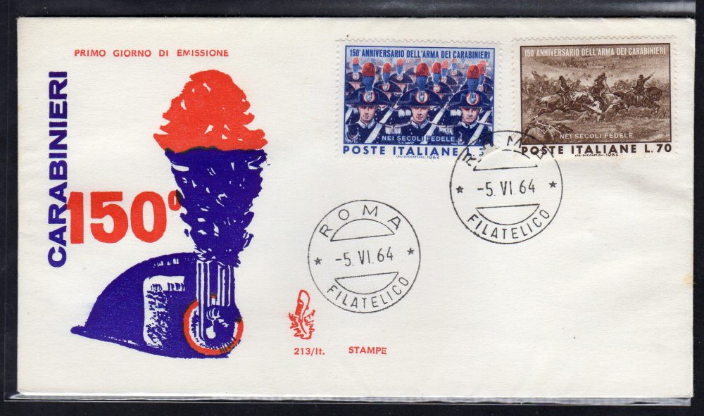 Italia FDC Venetia 1963 Mascagni striscia di tre viaggiata Racc. per l'Italia