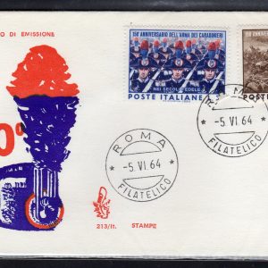 Italia FDC Venetia 1963 Mascagni striscia di tre viaggiata Racc. per l'Italia