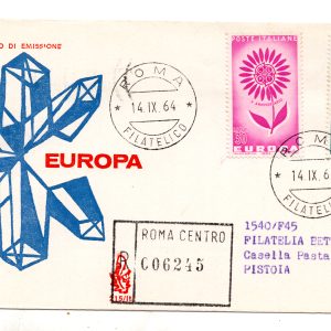 Italia FDC Venetia 1964 Europa  viaggiata Racc. per l'Italia