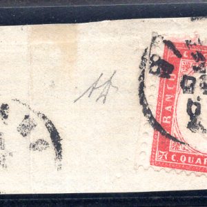 Vitt. Emanuele II Cent. 40 rosso carminio su frammento