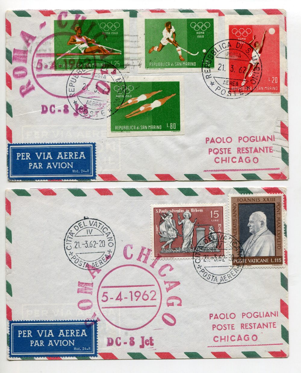 SAS Voli del 1961 - Lotto di sette aerogrammi diversi