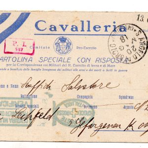 Cart. speciale brevettata"Cavalleria"vene.beneficio famiglie militari