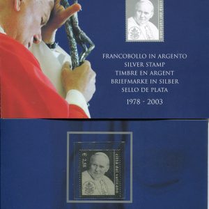 Giovanni Paolo II Folder con francobollo in argento