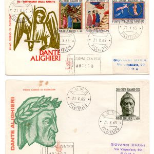 Italia FDC Venetia 1965 Dante Alighieri  viaggiata Racc. per l'Italia