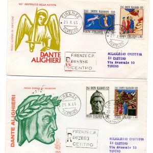 Italia FDC Venetia 1965 Dante viaggiata Racc. per l'Italia