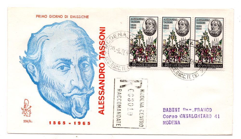 Italia FDC Venetia 1965 Tassoni  viaggiata  per l'Italia