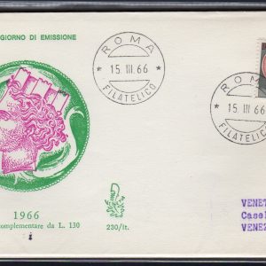 Italia FDC Venetia 1966 Siracusana Lire 130  viaggiata  per l'Italia