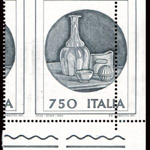 Giorgio Morandi Lire 750 varietà dentellatura verticale spostata