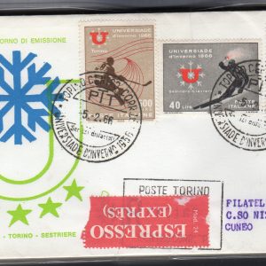 Italia FDC Venetia 1966 Universiade invernale  viaggiata Exp. per l'Italia