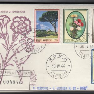 Italia FDC Venetia 1966 Flora  viaggiata Racc. per l'Italia