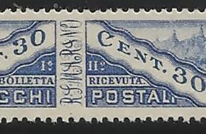 Pacchi Postali Cent. 30 varietà non dentellato a destra
