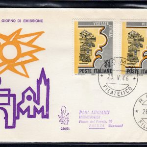 Italia FDC Venetia 1966 Propaganda Turistica Due esemplari non viaggiata