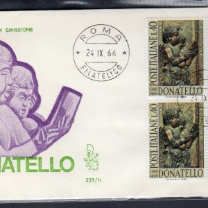 Italia FDC Venetia 1966 Donatello quartina non viaggiata