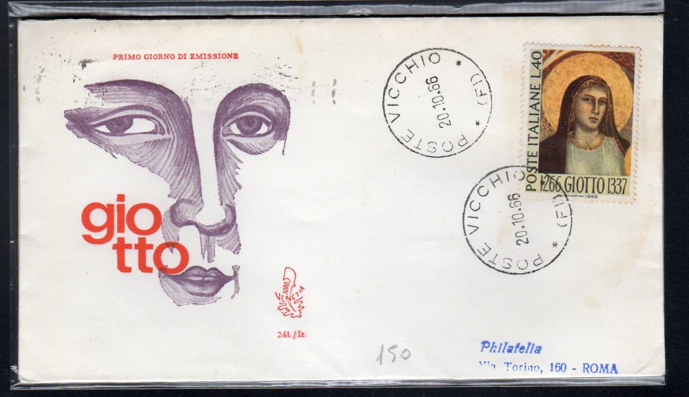 Italia FDC Venetia 1966 Giotto  viaggiata  per l'Italia 720