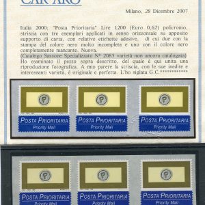 Longobardi Lire 700 varietà stampa del nero spostata