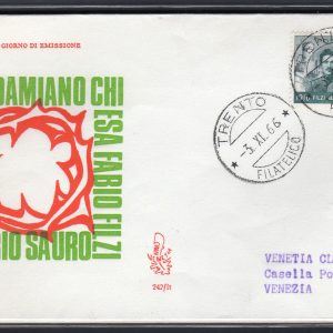 Italia FDC Venetia 1966 Filzi  viaggiata  per l'Italia