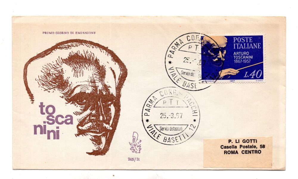 Italia FDC Venetia 1967 Toscanini  viaggiata  per l'Italia