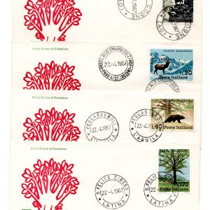 Italia 1967 Parchi Nazionali su 4 FDC Venetia viaggiate Italia