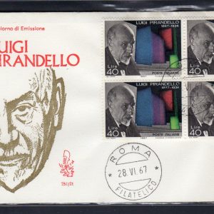 Italia FDC Venetia 1967 Pirandello quartina non viaggiata