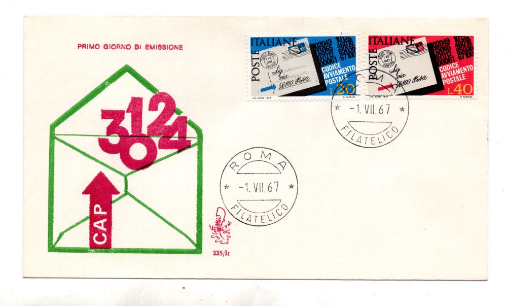 Italia FDC Venetia 1967 C.A.P.  viaggiata  per l'Italia