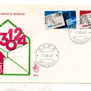 Italia FDC Venetia 1967 C.A.P.  viaggiata  per l'Italia