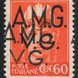 AMG. VG. - Cent. 60 doppia soprastampa a sinistra