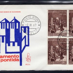 Italia FDC Venetia 1967 Pontida quartina non viaggiata