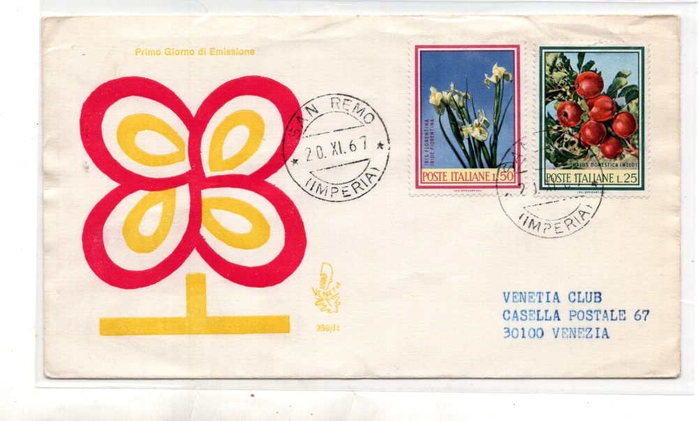 Italia FDC Venetia 1967 Flora  viaggiata  per l'Italia 789