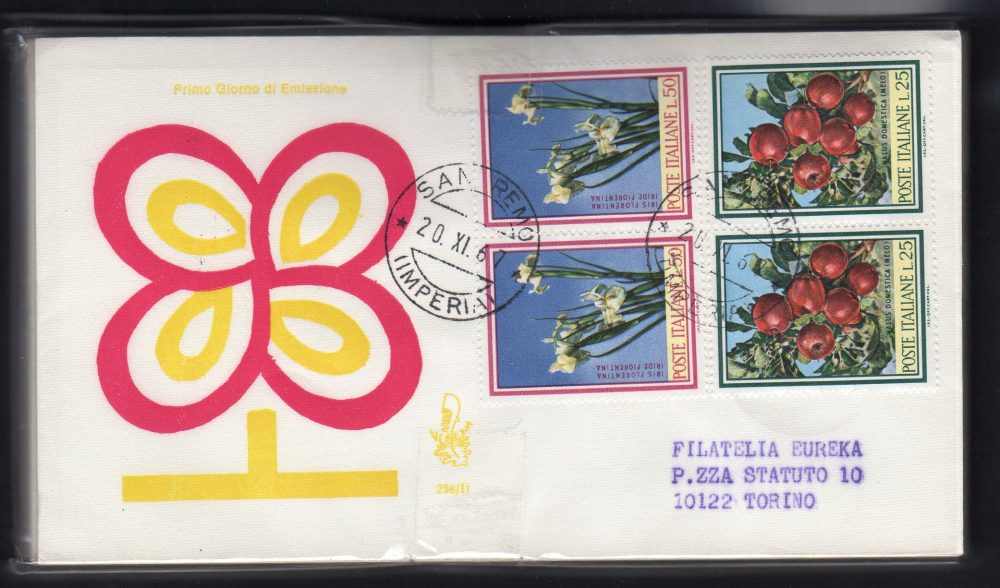 Italia FDC Venetia 1967 Flora coppia viaggiata  per l'Italia