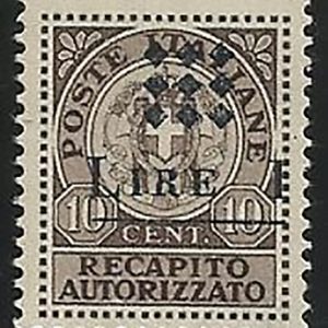 Guidizzolo CLN-Francobollo recapito L.1 soprastampato azzurro nerastro