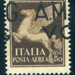 AMG. VG. - Posta Aerea Cent. 50 soprastampa spostata "G. AM."