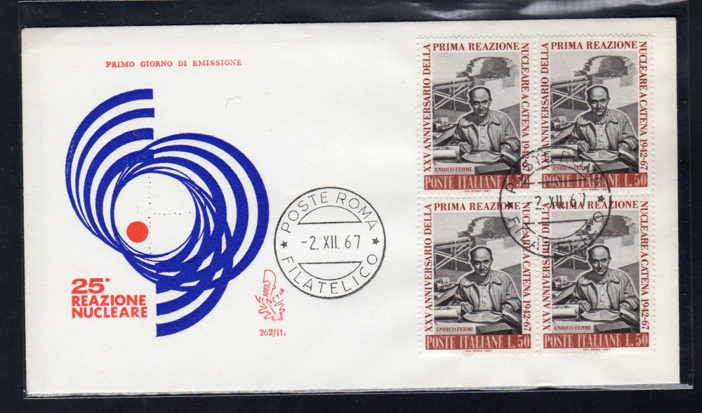 Italia FDC Venetia 1967 Reazione Nucleare quartina non viaggiata