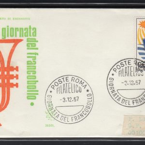 Italia FDC Venetia 1967 Gior. Francobollo  viaggiata  per l'Italia