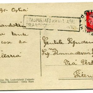 Imperiale Cent. 20 isolato su cartolina da Roma