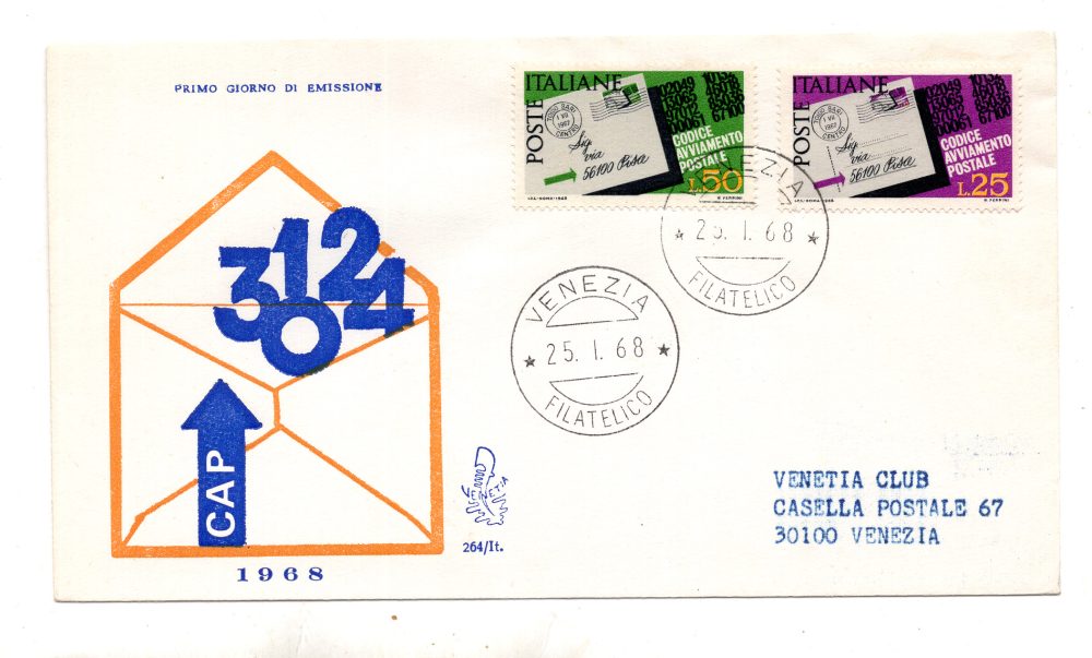 Italia FDC Venetia 1968 C.A.P.  viaggiata  per l'Italia