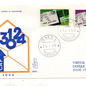 Italia FDC Venetia 1968 C.A.P.  viaggiata  per l'Italia