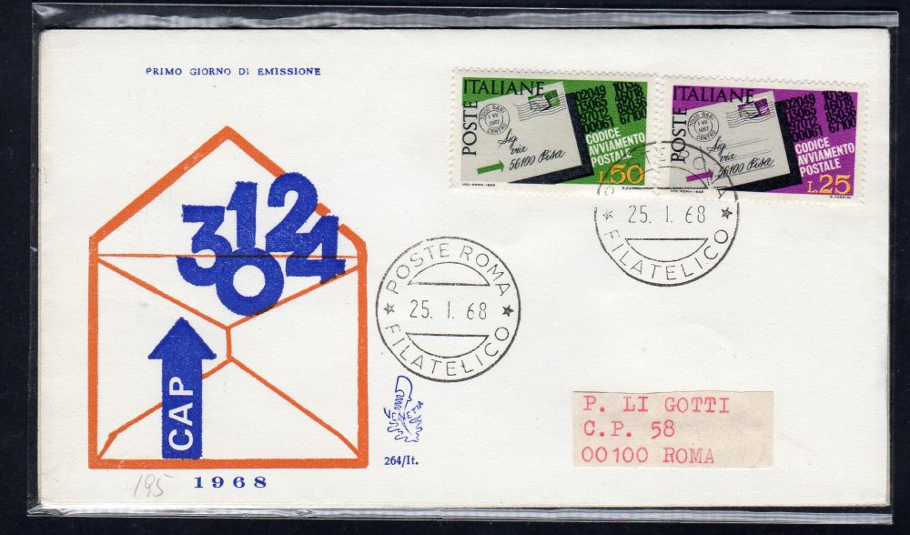 Italia FDC Venetia 1968 C.A.P.  viaggiata  per l'Italia 814