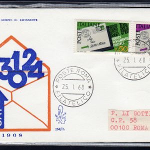 Italia FDC Venetia 1968 C.A.P.  viaggiata  per l'Italia 814