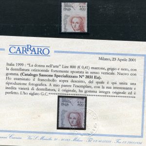 Castelli Lire 100 macchinette  varietà taglio spostato