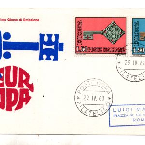 Italia FDC Venetia 1968 Europa  viaggiata  per l'Italia